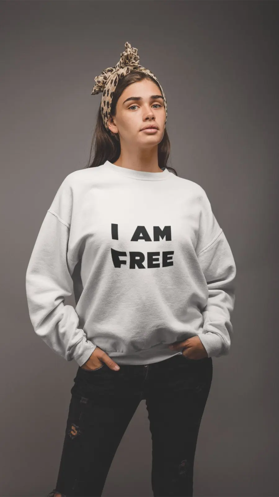 Canguro 'I AM FREE' Blanco Personalizado